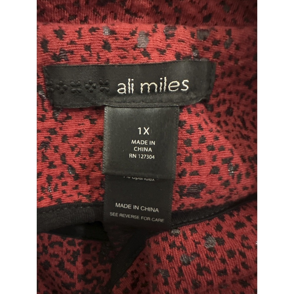 Ali Miles Toggle Button Artsy Asymmetrical Jacket Red & Black Ombre Plus Size 1X - Picture 10 of 13